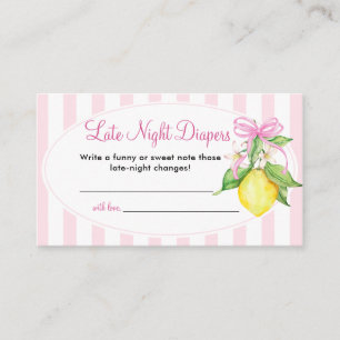 Lemons Late Night Diapers Game Ticket Enclosure Card