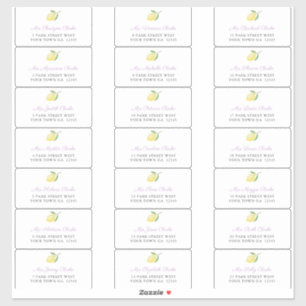 Lemons Lavender Charcoal Guest Envelope Address