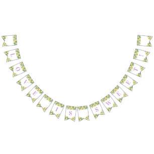 Lemons Lavender Citrus Wedding Shower Party Bunting