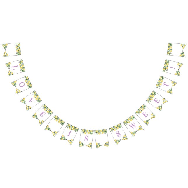Lemons Lavender Citrus Wedding Shower Party Bunting (All)
