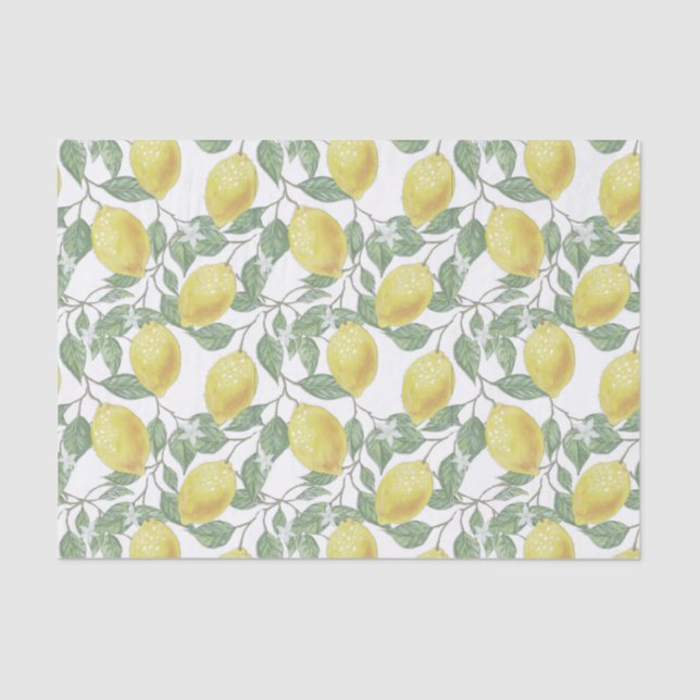 Lemons, Leaves, Blossoms Kitchen Garden Decoupage Tissue Paper (Front)