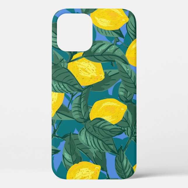 Lemons, leaves: citrus tropical pattern. Case-Mate iPhone case (Back)