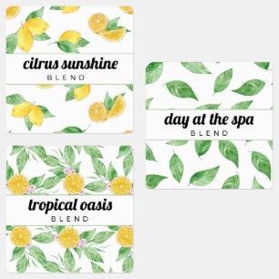 Lemons & Leaves Essential Oil Roller Bottle Labels