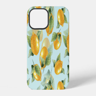 Lemons Leaves: Watercolor Seamless Print iPhone 12 Case