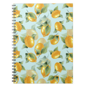Lemons Leaves: Watercolor Seamless Print Notebook