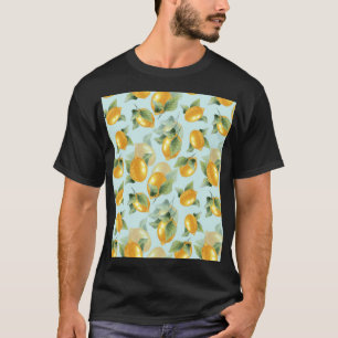 Lemons Leaves: Watercolor Seamless Print T-Shirt