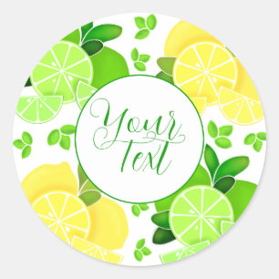 Lemons lime  lemon lime slices sunny citrus     classic round sticker