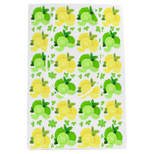 Lemons lime  lemon lime slices sunny citrus    medium gift bag