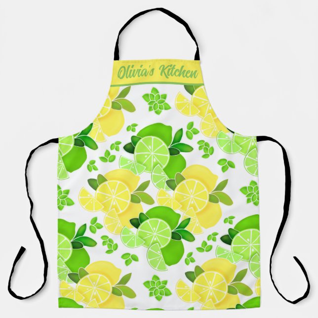 Lemons lime| lemon lime slices sunny citrus    pap apron (Front)