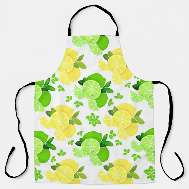 Lemons lime| lemon lime slices sunny citrus    pap apron (Front)