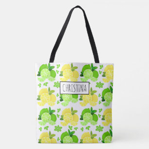 Lemons lime lemon lime slices sunny citrus tote bag
