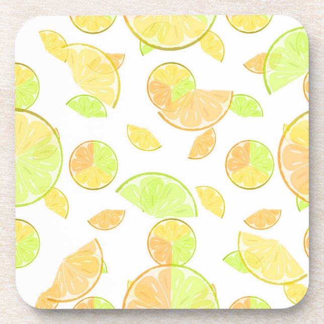 lemons lime orange slices fruit citrus nature coaster (Front)