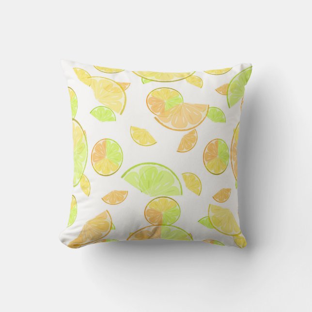 lemons lime orange slices fruit citrus nature cushion (Front)