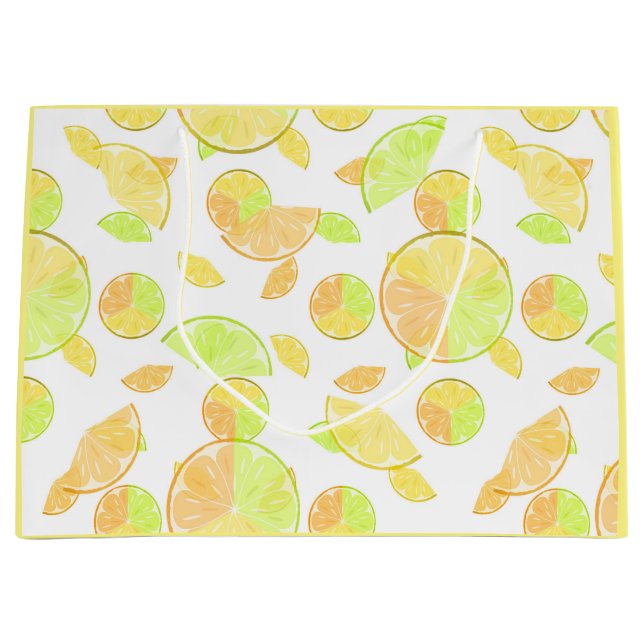 lemons lime orange slices fruit citrus nature large gift bag (Front)