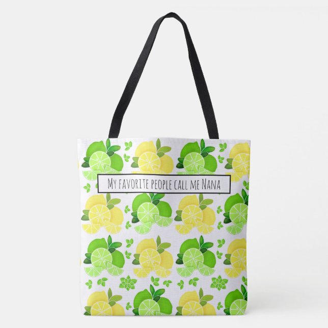 Lemons lime sunny citrus gift for her tote bag (Front)