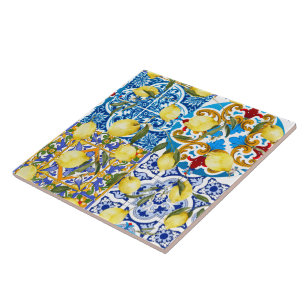 Lemons,Mediterranean,majolica,Italian tiles,summer Tile