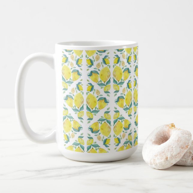 Lemons Mediterranean restaurant cafe mug (With Donut)