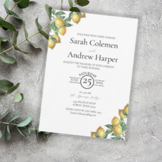 Lemons Mediterranean Sicilian Destination Wedding Invitation