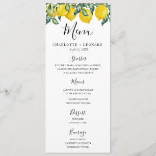 Lemons Menu template