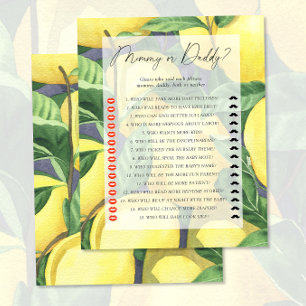 Lemons - mummy or daddy baby shower game