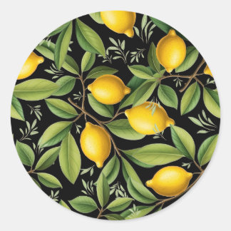 Lemons of the Amalfi Coast Elegant Classic Round Sticker
