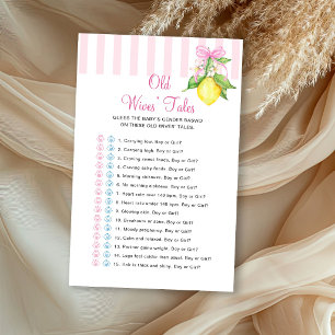 Lemons Old Wives’ Tales Baby Shower Game