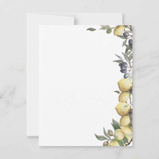 Lemons & Olives Note Card (Back)