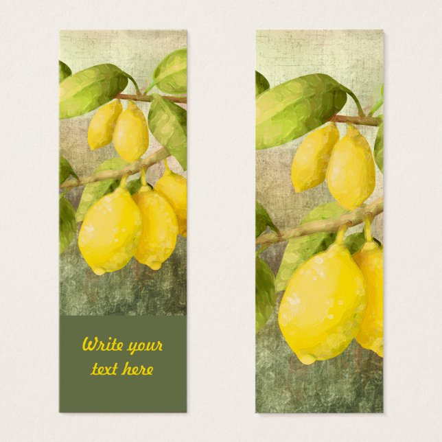 Lemons on a Branch Personalised Bookmark (Front & Back)