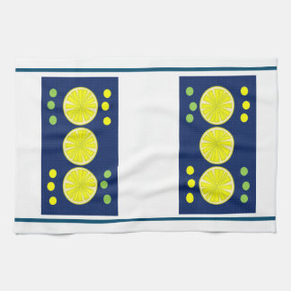 Lemons on Blue Tea Towel