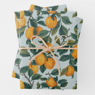 Lemons on Branches Wrapping Paper Sheet
