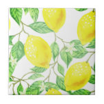 Lemons on Vine Design Citrus Theme Tile<br><div class="desc">Lemons on Vine Design Citrus Theme ceramic tile</div>