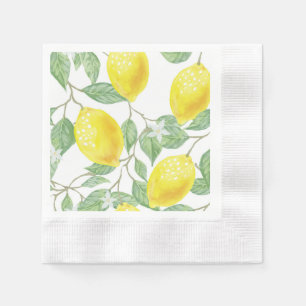 Lemons on Vine Design Paper Napkin
