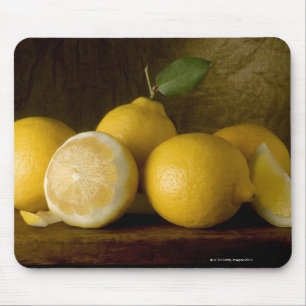 lemons on wood mouse mat