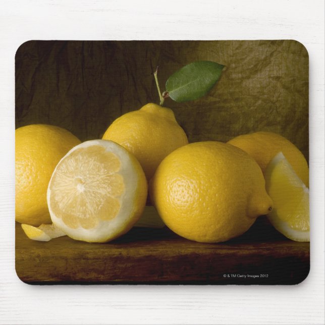 lemons on wood mouse mat (Front)
