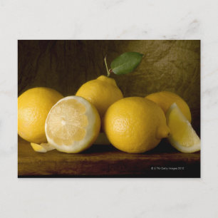lemons on wood postcard