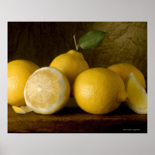 lemons on wood poster