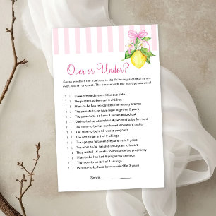 Lemons Over or Under Baby Shower Game