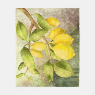 Lemons Painting Fleece Blanket