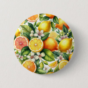 Lemons Pattern 6 Cm Round Badge