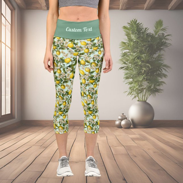 Lemons Pattern Capri Leggings (Creator Uploaded)
