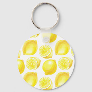 Lemons pattern design key ring