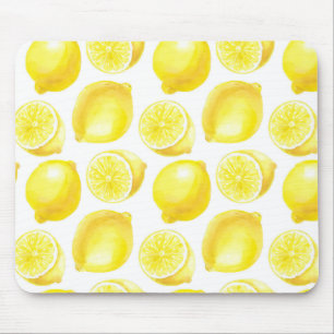 Lemons pattern design mouse mat