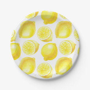 Lemons pattern design paper plate