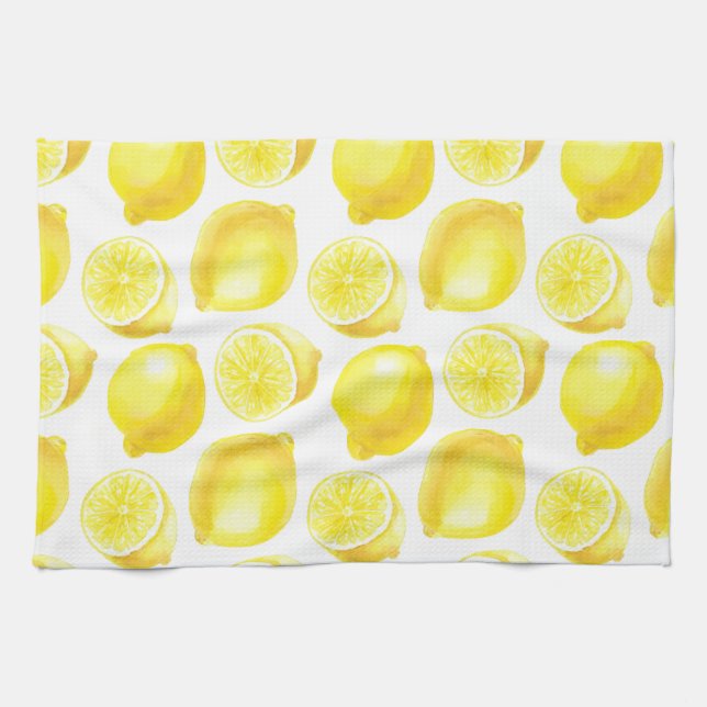 Lemons pattern design tea towel (Horizontal)
