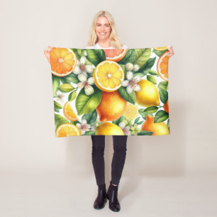 Lemons Pattern  Fleece Blanket