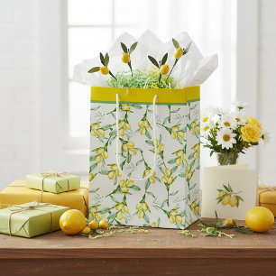 Lemons pattern medium gift bag