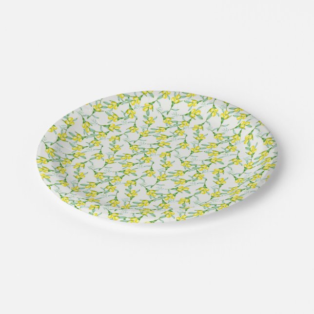 Lemons pattern  paper plate (Angled)
