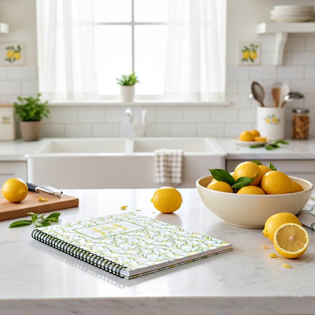 Lemons pattern  personalised recipe notebook (Creator Uploaded)