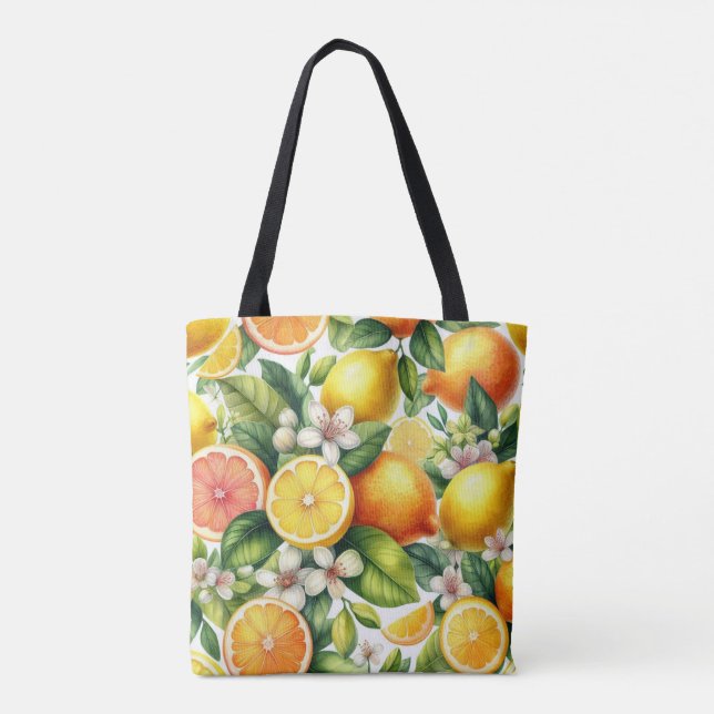 Lemons Pattern  Tote Bag (Back)