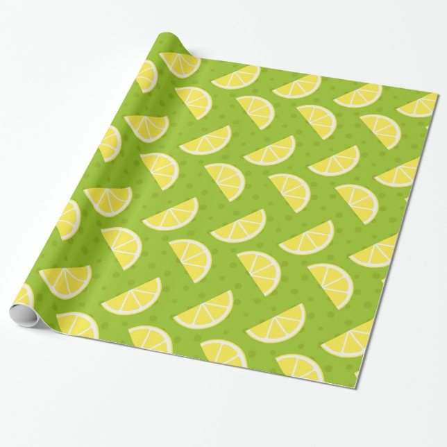 Lemons Pattern Wrapping Paper (Unrolled)